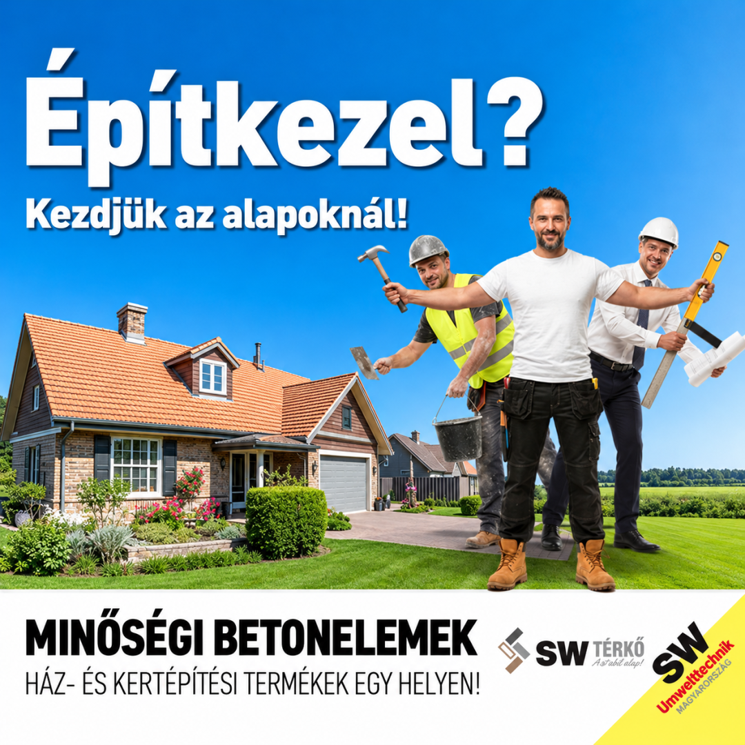 SW Térkő Házépítés: udvar, kocsibeálló, terasz és kerítés egy helyen