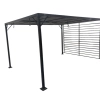 SR Artemis - kerítéses pergola 3x4M (alu és acél váz és poliészter árnyékolókkal, fekete)