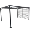 SR Artemis - kerítéses pergola 3x4M (alu és acél váz és poliészter árnyékolókkal, fekete)