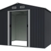 R-Home Nordic Mid 8x6’ fém kerti szerszámtároló kisház, 261x202x202 cm, antracit