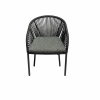 L-YO Peacock rattan étkezőszék (TPU), szürke, 56,5×61,5×77 cm, alumínium vázas