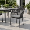 L-YO Peacock rattan étkezőszék (TPU), szürke, 56,5×61,5×77 cm, alumínium vázas