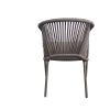 L-YO Peacock rattan étkezőszék (TPU), barna, 56,5×61,5×77 cm, alumínium vázas