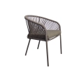 L-YO Peacock rattan étkezőszék (TPU), barna, 56,5×61,5×77 cm, alumínium vázas
