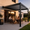 SR Oliver Alumínium bioklimatikus pergola, 3x4x2,5 m átalakító konzollal, fekete