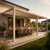 SR Oliver Alumínium bioklimatikus pergola, 3x6x2,5 m átalakító konzollal, bézs