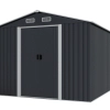 R-Home Nordic Large 8x10’fém kerti szerszámtároló kisház, 258x313x202 cm, antracit