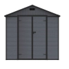 R-Home Montana Mid műanyag kerti szerszámosház, 8×6´, 229,5×183×226,5 cm, antracit, fahatású