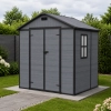 R-Home Montana Mid műanyag kerti szerszámosház, 8×6´, 229,5×183×226,5 cm, antracit, fahatású