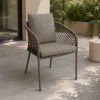 L-YO Peacock rattan étkezőszék (TPU), taupe, 56,5×61,5×77 cm, alumínium vázas