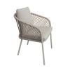 L-YO Peacock rattan étkezőszék (TPU), elefántcsont, bézs, 56,5×61,5×77 cm, alumínium vázas