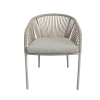 L-YO Peacock rattan étkezőszék (TPU), elefántcsont, bézs, 56,5×61,5×77 cm, alumínium vázas