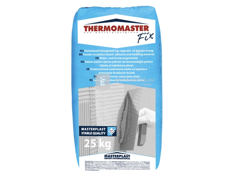 MP Thermomaster Fix Homlokzati ragasztó és ágyazóhabarcs 25 kg 1200 kg/rkl