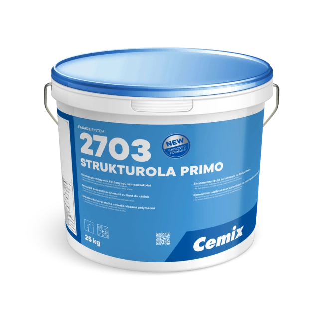 Cemix 2703 StrukturOla Primo Diszperziós színezővakolat, kapart 1,5 mm 2703 Bázis 5, 25 kg