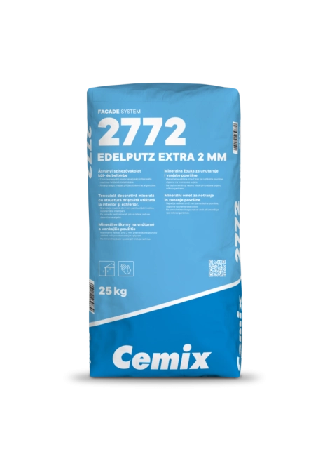 Cemix 2772 Edelputz Extra Színezővakolat, dörzsölt 2 mm 4000 white 25 kg