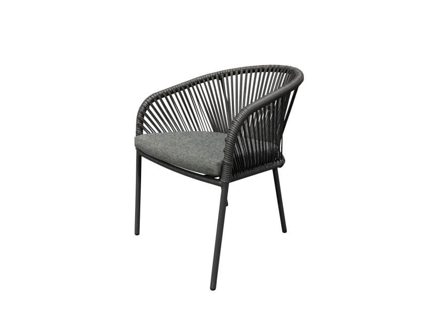 L-YO Peacock rattan étkezőszék (TPU), szürke, 56,5×61,5×77 cm, alumínium vázas