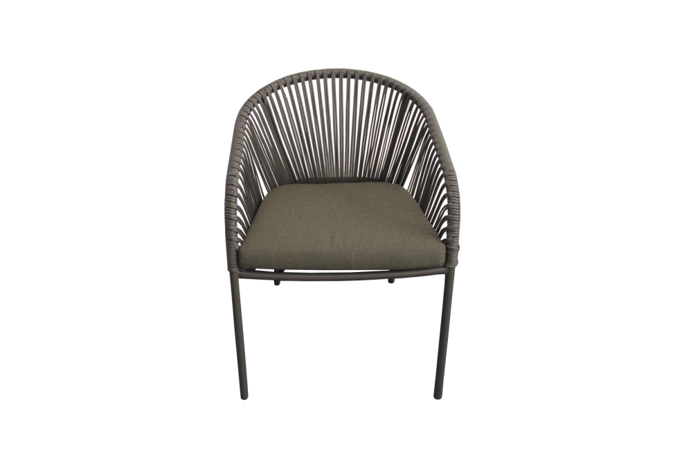 L-YO Peacock rattan étkezőszék (TPU), barna, 56,5×61,5×77 cm, alumínium vázas