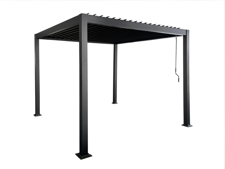 SR Oliver Alumínium bioklimatikus pergola, 3x3x2,5 m átalakító konzollal, bézs