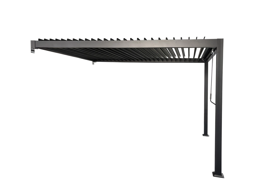 SR Oliver Alumínium bioklimatikus pergola, 3x4x2,5 m átalakító konzollal, fekete
