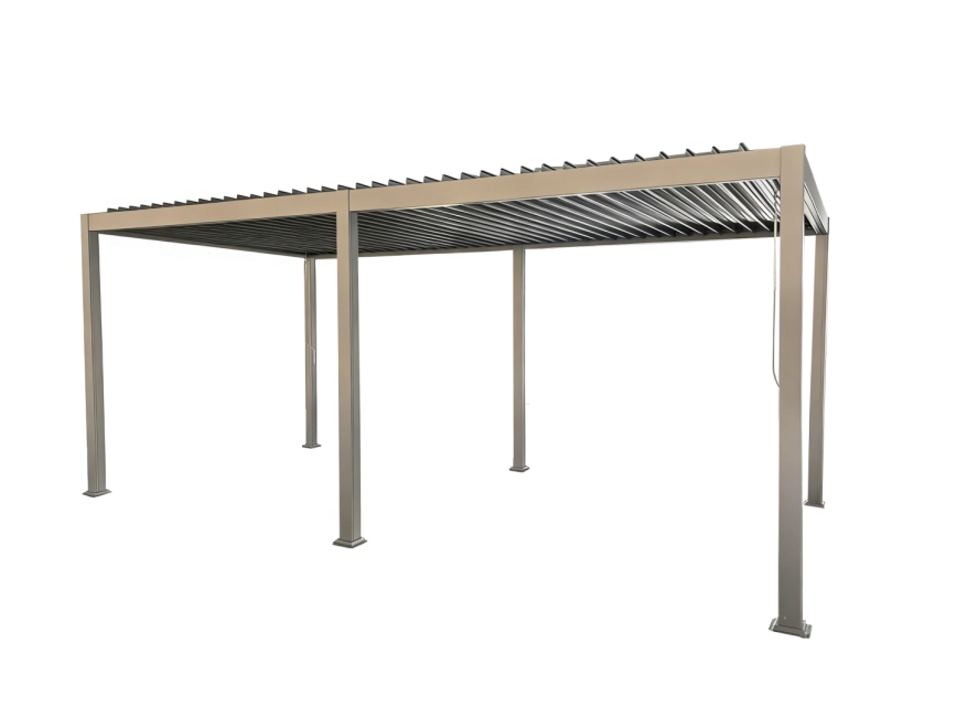 SR Oliver Alumínium bioklimatikus pergola, 3x6x2,5 m átalakító konzollal, bézs