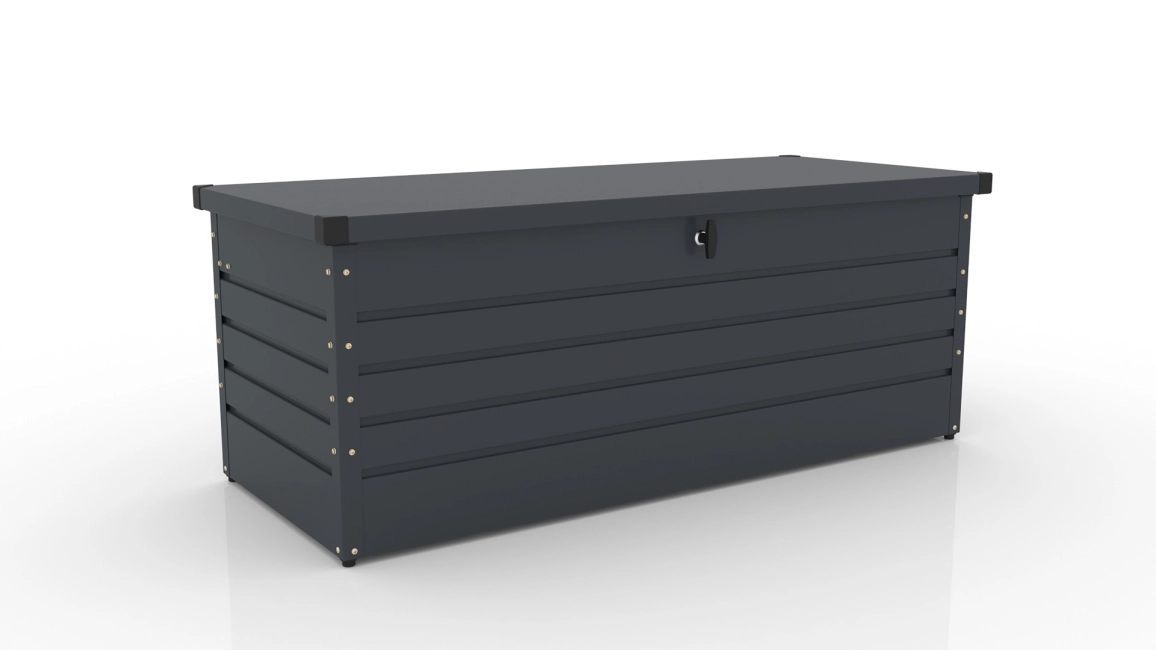 R-Home Avion fém kerti párnatároló, 600 literes, 165×70×63 cm, antracit