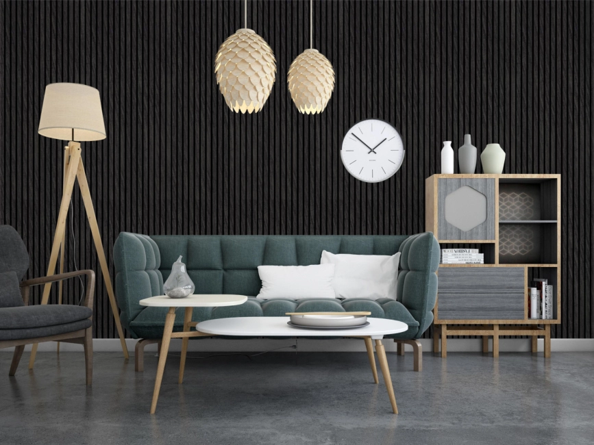 INTCO Decor JM1114 MDF akusztikus falpanel 600×2950 mm, sötét tölgy