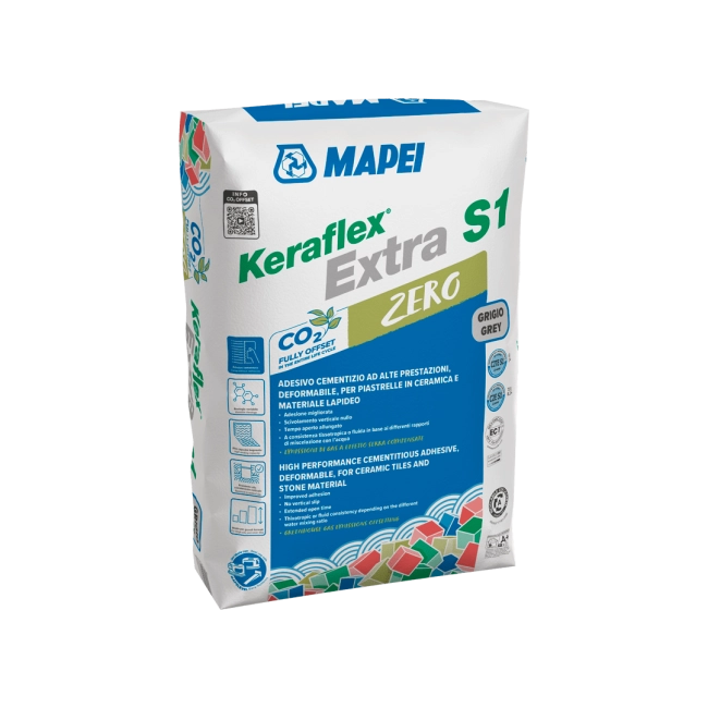 Mapei Keraflex Extra S1 Zero Kerámiaburkolat ragasztó szürke 25 kg