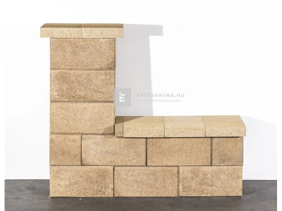 Leier Modern Kerítéskő félkő satírozott natúr beige-barna 20x20x20 cm