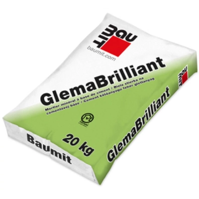 Baumit GlemaBrilliant Kültéri glett, 0-3 mm hófehér 20 kg