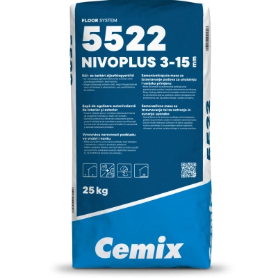 Cemix 5522 Nivoplus Önterülő padlókiegyenlítő fedett kültérre és beltérre 3-15 mm 25 kg