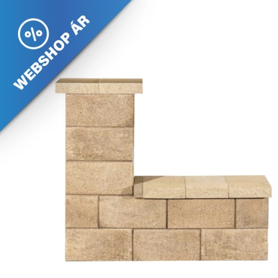 Leier Modern Kerítéskő satírozott natúr beige-barna 40x20x20 cm