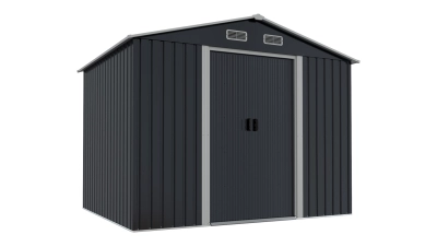 R-Home Nordic Mid 8x6’ fém kerti szerszámtároló kisház, 261x202x202 cm, antracit