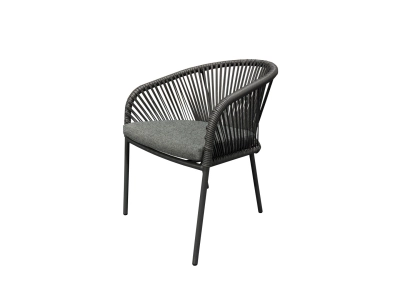 L-YO Peacock rattan étkezőszék (TPU), szürke, 56,5×61,5×77 cm, alumínium vázas