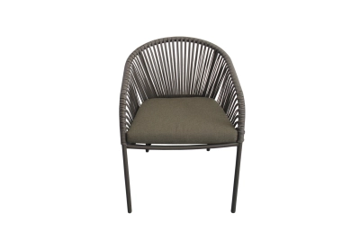L-YO Peacock rattan étkezőszék (TPU), barna, 56,5×61,5×77 cm, alumínium vázas