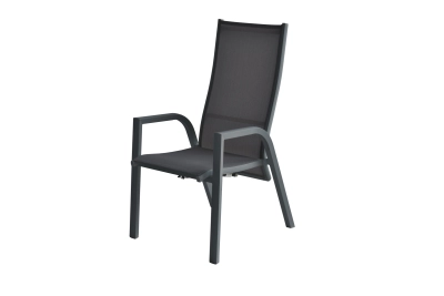 L-YO Saphira kerti étkezőszék, alu váz, 57,5x76-110x110-88 cm, sötét szürke