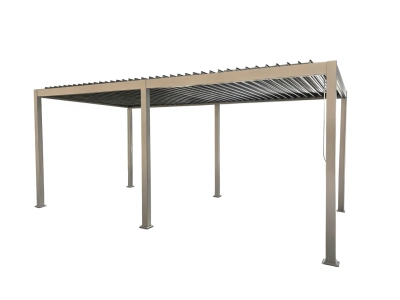 SR Oliver Alumínium bioklimatikus pergola, 3x6x2,5 m átalakító konzollal, bézs
